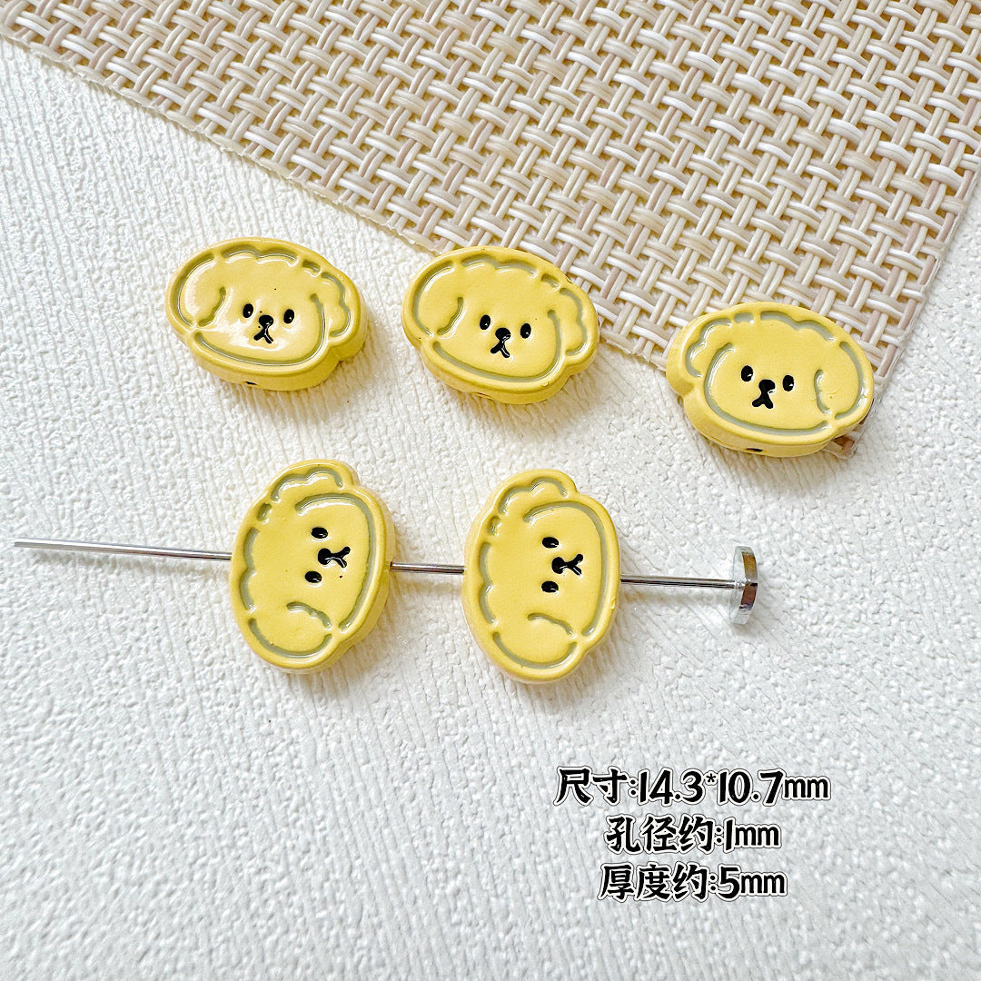 Puppy Butterfly Metal Beads 14mm 12mm Glossy Baked Finish 10pcs 11