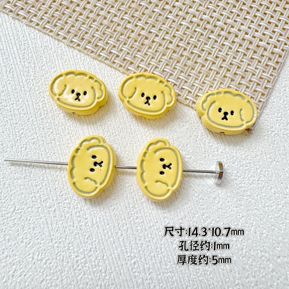 Puppy Butterfly Metal Beads 14mm 12mm Glossy Baked Finish 10pcs 11