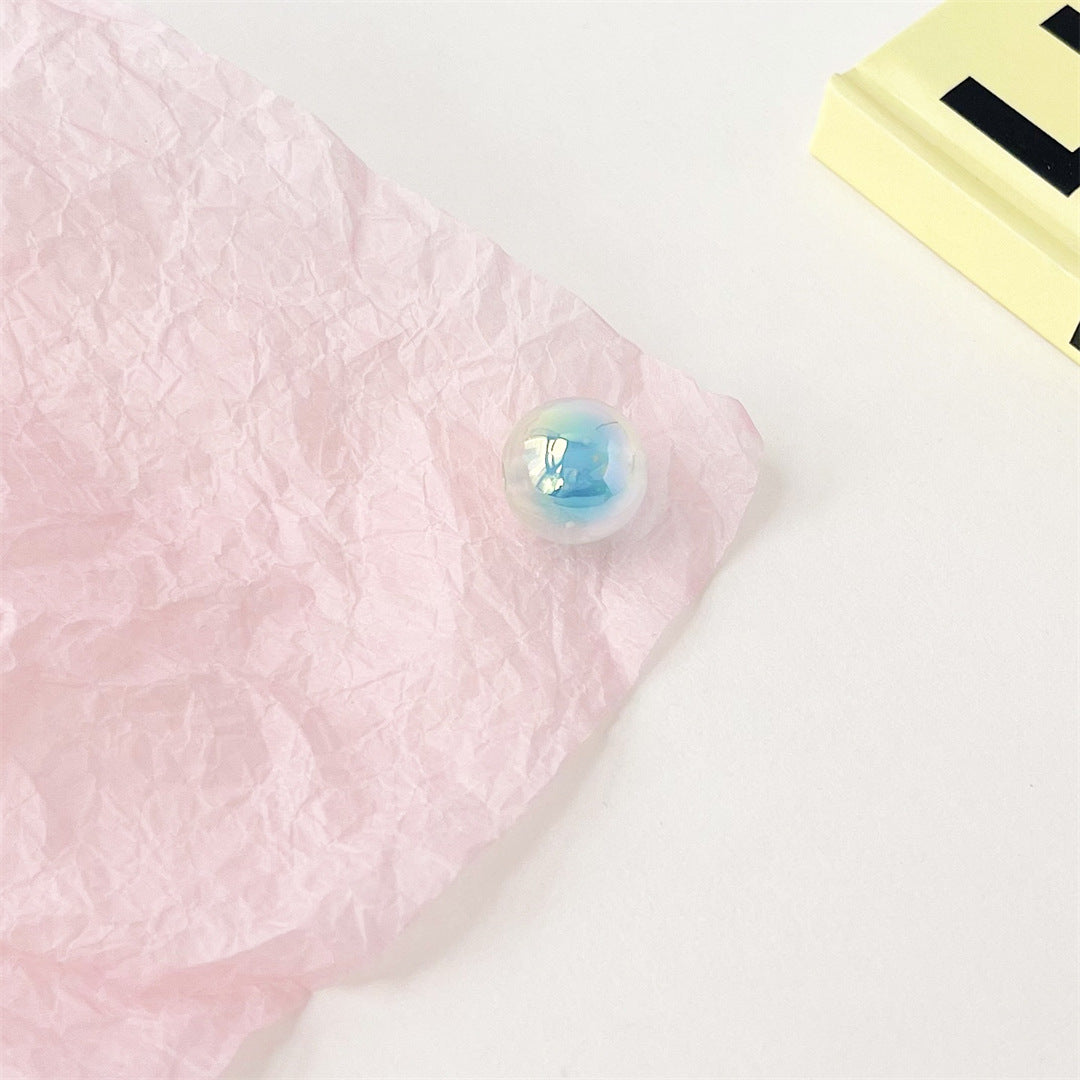 Glow Round Acrylic Beads 15mm Two-Tone Plated Luminous 100pcs 7