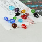 Faceted Teardrop Glass Beads 8x11mm Transparent Mixed Colors 10pcs 2