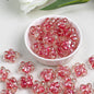 Clear Five Petal Flower Resin Beads 18mm Transparent Iridescent 5pcs 7