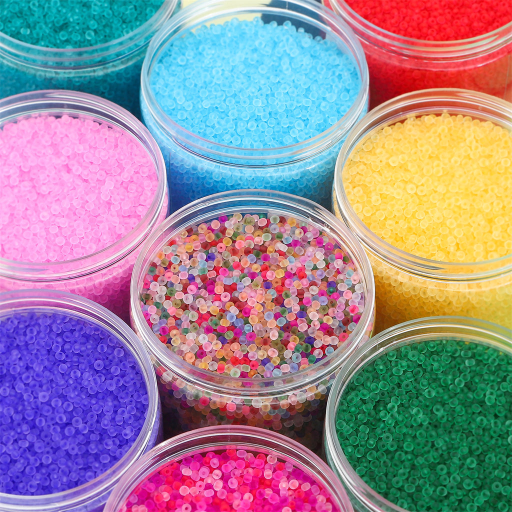 Transparent Frosted Seed Glass Beads 2mm with 1mm Hole 660pcs 3