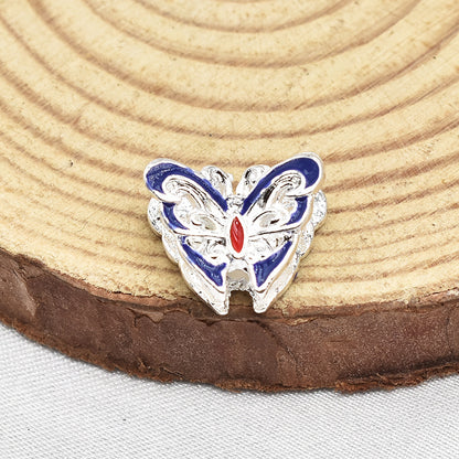 Butterfly Metal Beads 14mm Double Layer Cloisonne Enamel 20pcs 2