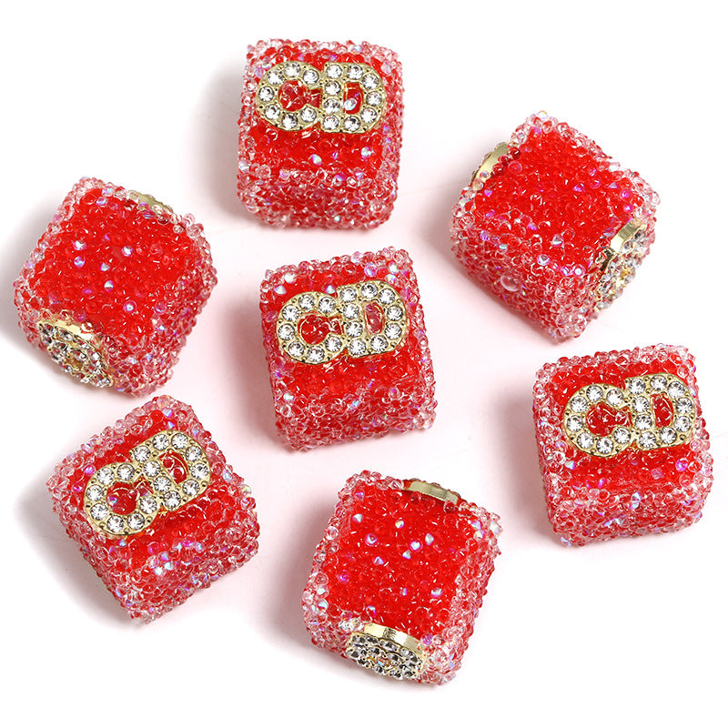 Butterfly Pentagram Cube Rhinestone Beads 22mm Vibrant Metal Embellished 5pcs 31