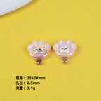 Bear Ice Cream Series Resin Beads Glossy Pastel Pink 20pcs 7