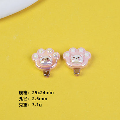Bear Ice Cream Series Resin Beads Glossy Pastel Pink 20pcs 7