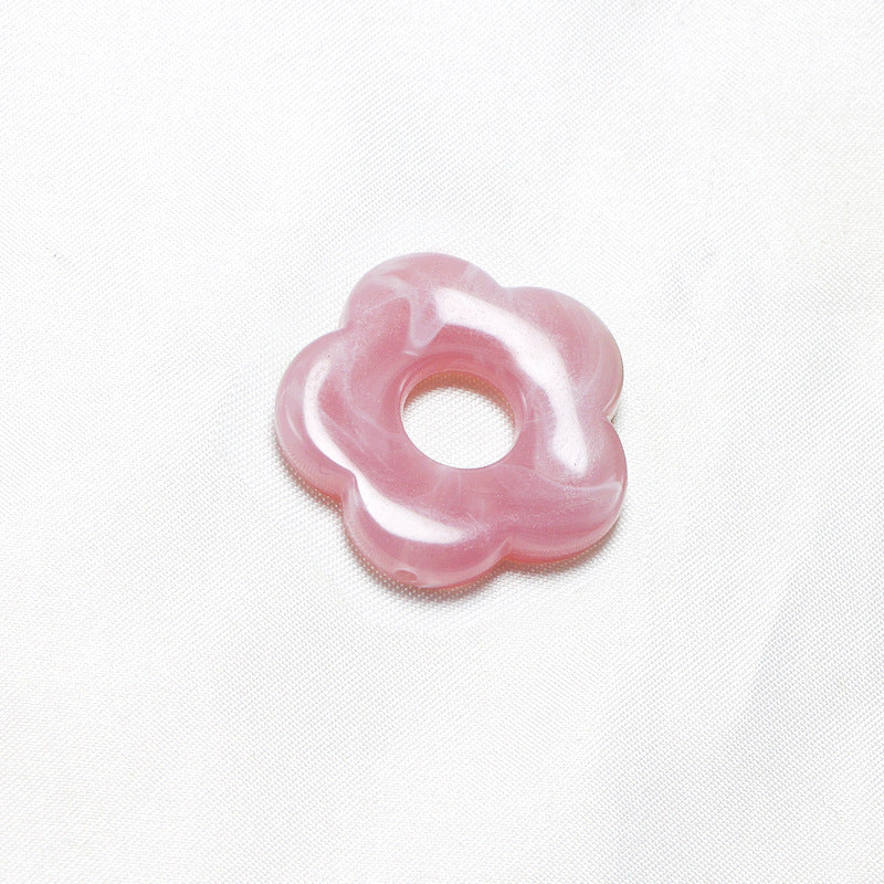 Acrylic Flower Spacer Beads 26mm Hollow Five Petal Large Hole 100pcs 11