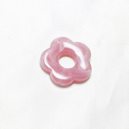 Acrylic Flower Spacer Beads 26mm Hollow Five Petal Large Hole 100pcs 11