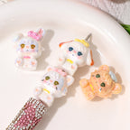Plating Cat Resin Beads 27mm Colorful Suspender Trousers 10pcs 2