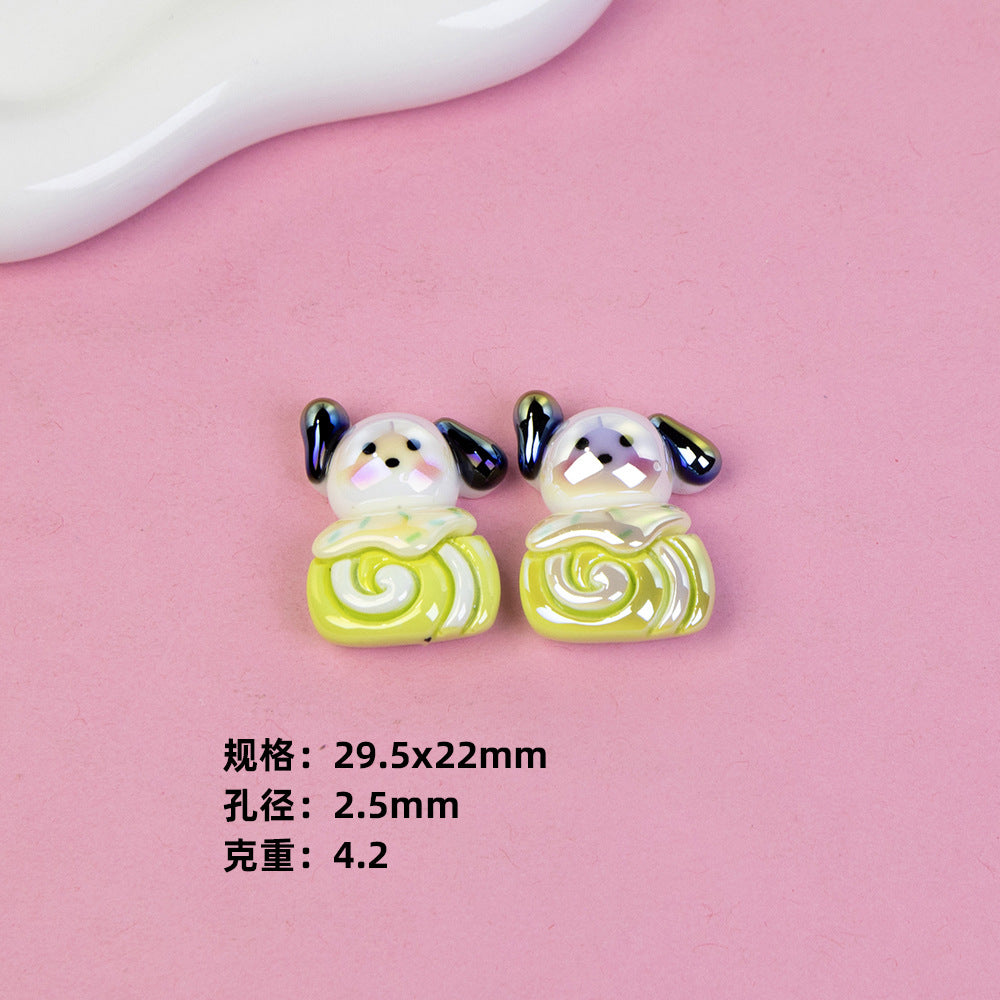 Sanrio Swiss Roll Series Resin Beads Playful Pastel Mixed 10pcs 9