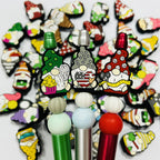 Silicone Focal Beads Cartoon Dwarf Holding Various Items 20pcs 3