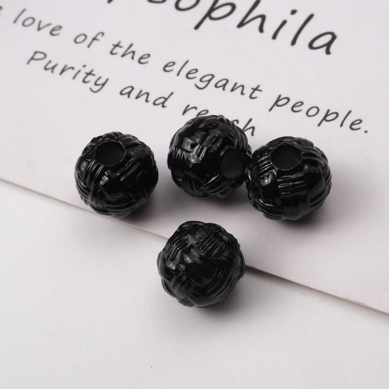 Colored Yarn Ball Acrylic Beads 12mm Large Hole 100pcs 3