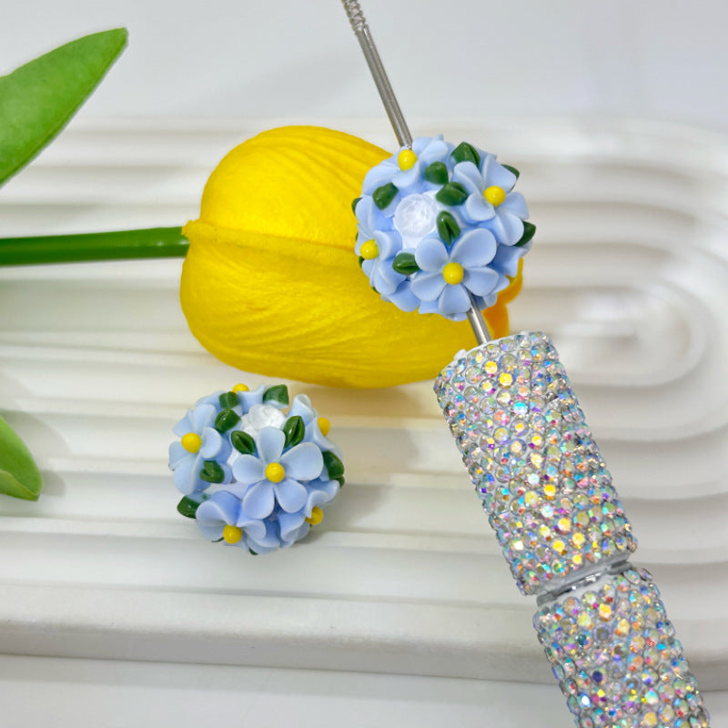Flower Cluster Clay Beads 20mm Fresh Camellia Polymer 10pcs 11