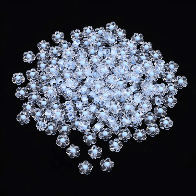 Transparent Frosted Flower Acrylic Beads 12mm Soft Pastel 100pcs 8