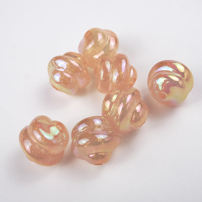 UV Plating Twisted Acrylic Beads 17mm Glitter Powder 50pcs 9