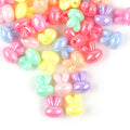 Plated Rabbit Head Acrylic Beads 12.7mm Iridescent AB 50pcs