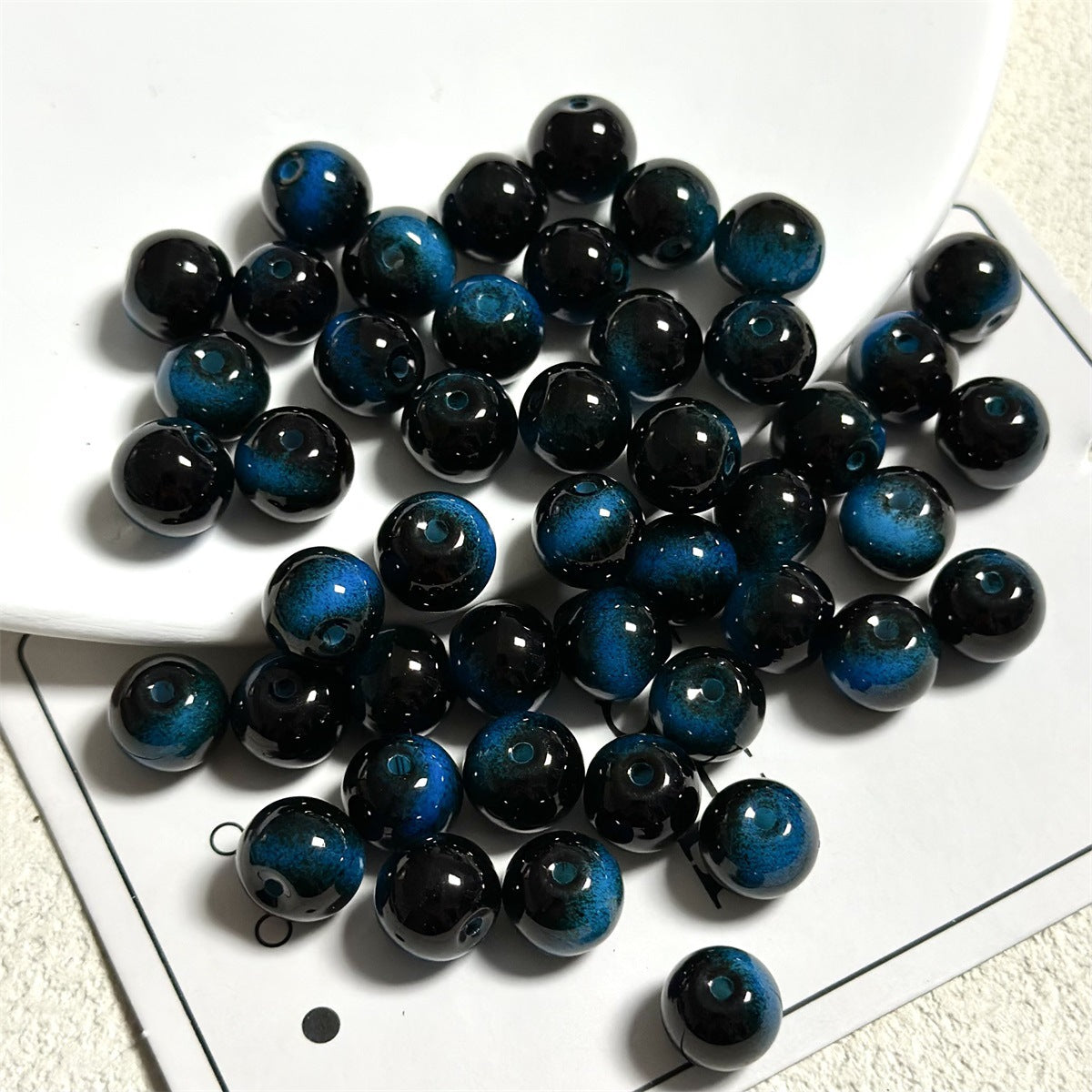 Antique Round Glass Beads 10mm Imitation Tigers Eye Gradient 40pcs 2