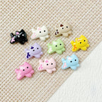 Baking Painted Bow Puppy and Dotted Kitten Metal Beads 15mm 20pcs 25