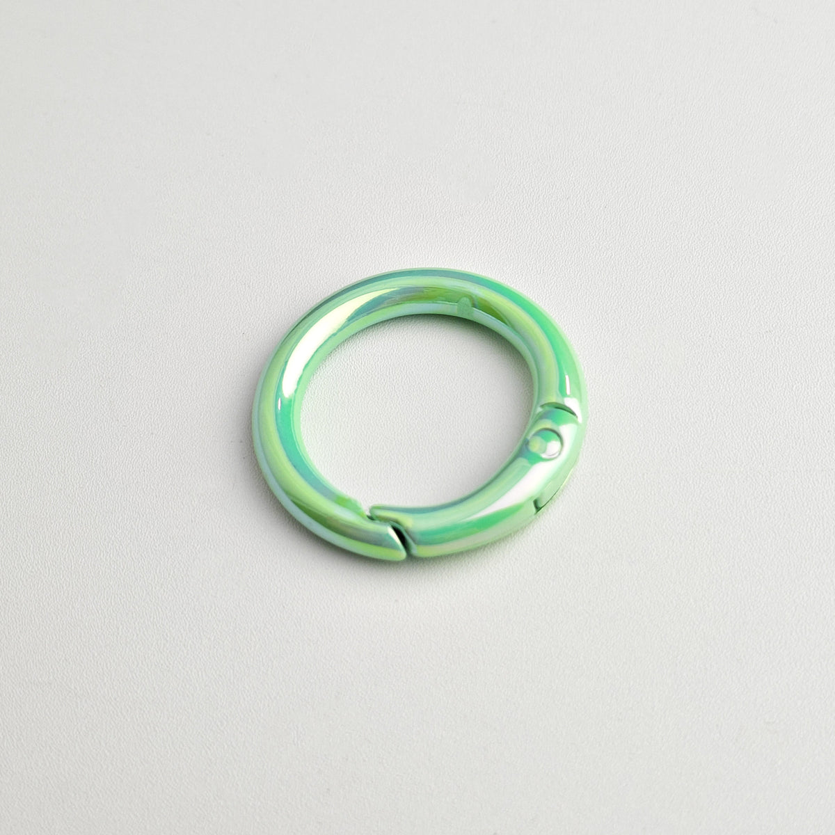 Alloy Iridescent Plating Spring Key Rings 20mm and 25mm 10pcs 16