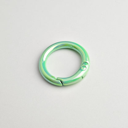 Alloy Iridescent Plating Spring Key Rings 20mm and 25mm 10pcs 16