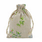 Cotton Linen Drawstring Pouches 10x14cm Animal and Botanical Prints 2pcs 24