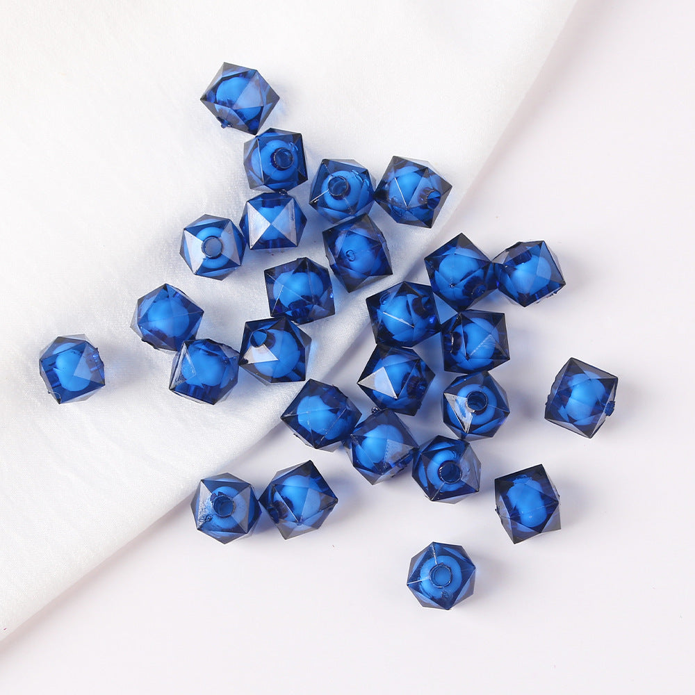 Faceted Acrylic Sago Beads 8-10mm Glossy Translucent 100pcs 22