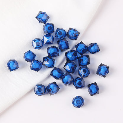 Faceted Acrylic Sago Beads 8-10mm Glossy Translucent 100pcs 22