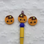 Silicone 3D Focal Beads Biscuit Smiling Faces Chocolate Drips 20pcs 4