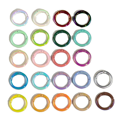 Alloy Iridescent Plating Spring Key Rings 20mm and 25mm 10pcs 5