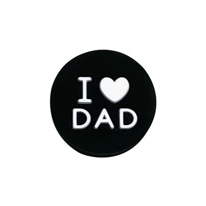 Silicone Focal Beads I Love Dad Embossed Text Solid Color 20pcs 15