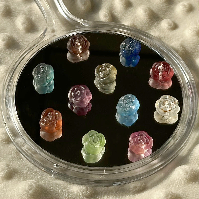 Czech Glass Beads Rose 12mm Soft Pastel Floral Design 100pcs
