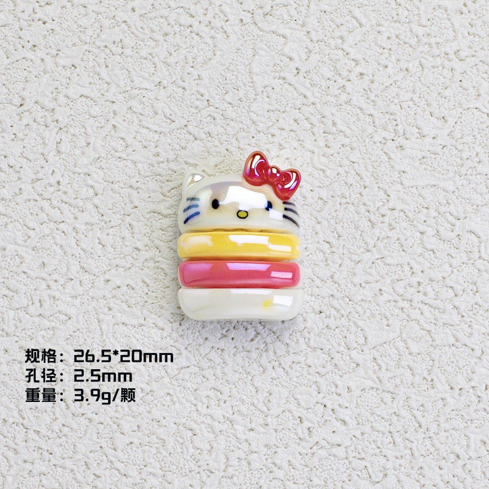 Sanrio Series Burger Resin Beads Glossy Pastel Colors 20pcs 7
