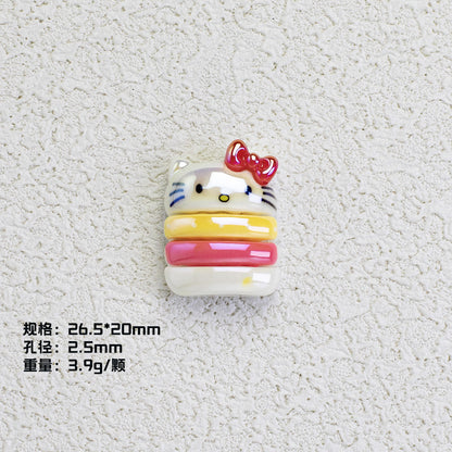 Sanrio Series Burger Resin Beads Glossy Pastel Colors 20pcs 7