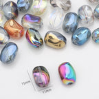 Electroplated Stone Geometric Irregular Glass Beads 11x15mm 20pcs 2