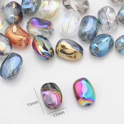 Electroplated Stone Geometric Irregular Glass Beads 11x15mm 20pcs 2