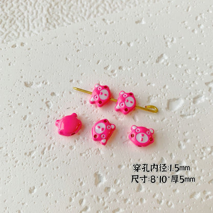 Teddy Bear and Game Controller Metal Beads Painted Alloy 10pcs 13