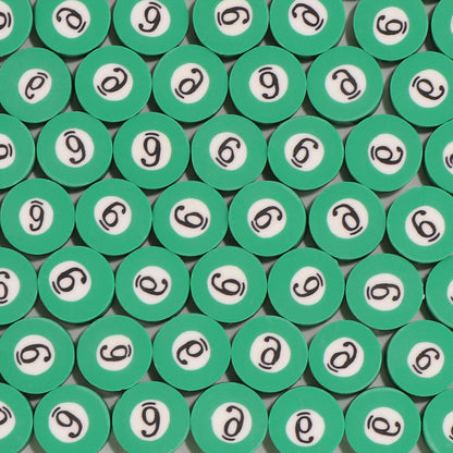 Flat Clay Beads 9mm Billiards Series Colorful Pool Ball 100pcs 11