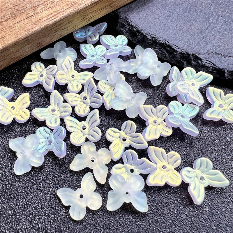 Czech Glass Beads Butterfly 11mm Gradient Purple Blue Green 50pcs 8