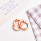 Zinc Alloy Heart Oval Painted Spring Keyrings 28mm 6pcs 11