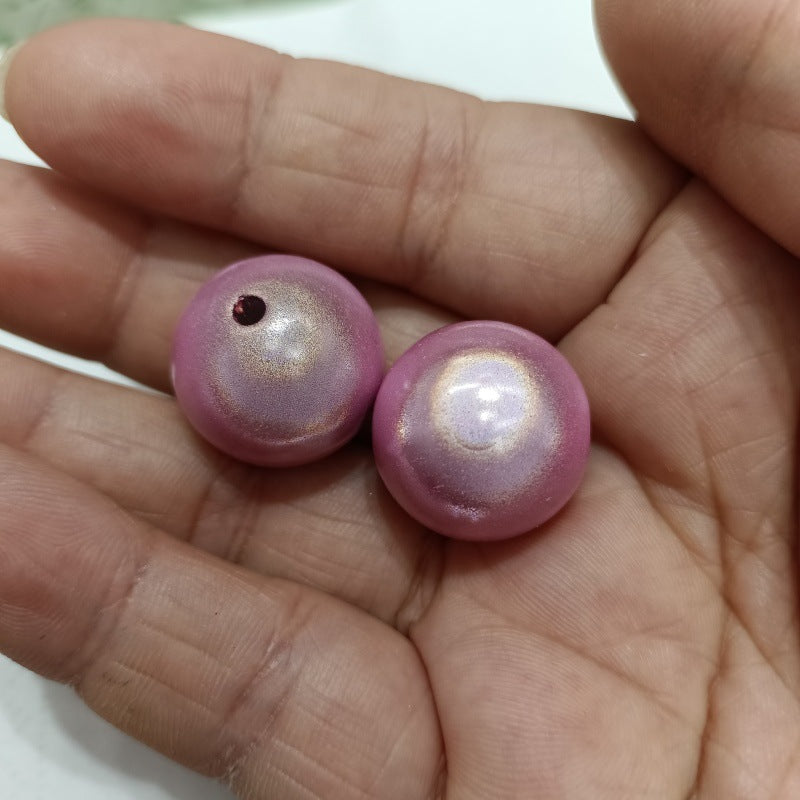 Plated Bubblegum Beads 20mm Iridescent Laser-coated Bulb 50pcs 3