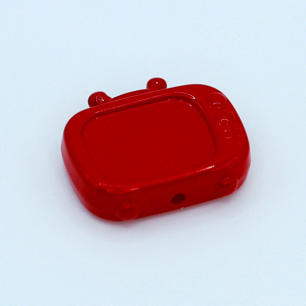 Painted TV Acrylic Beads 29mm Glossy Baked Finish 10pcs 13