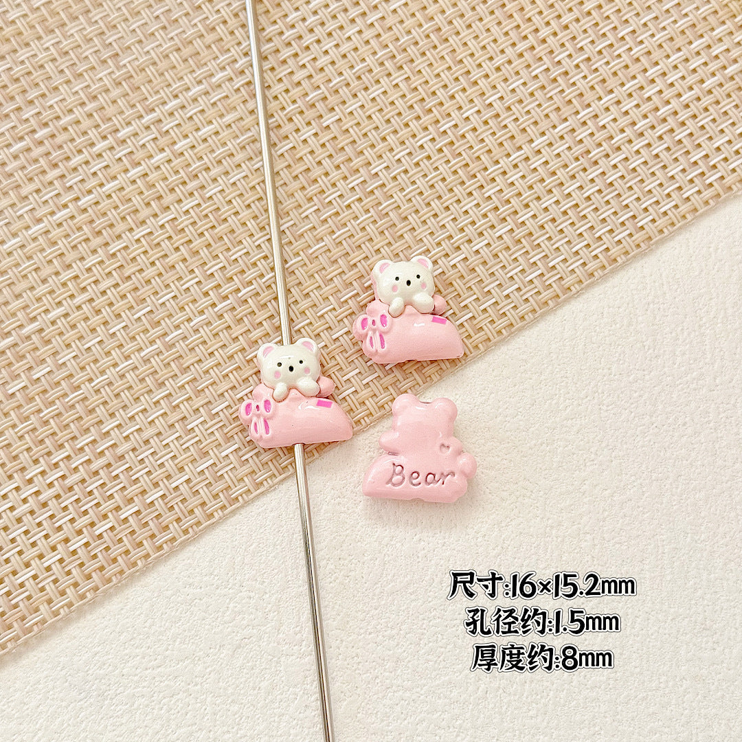 Pillow Metal Beads 14-16mm Glossy Painted Cat Face Alloy 10pcs 13