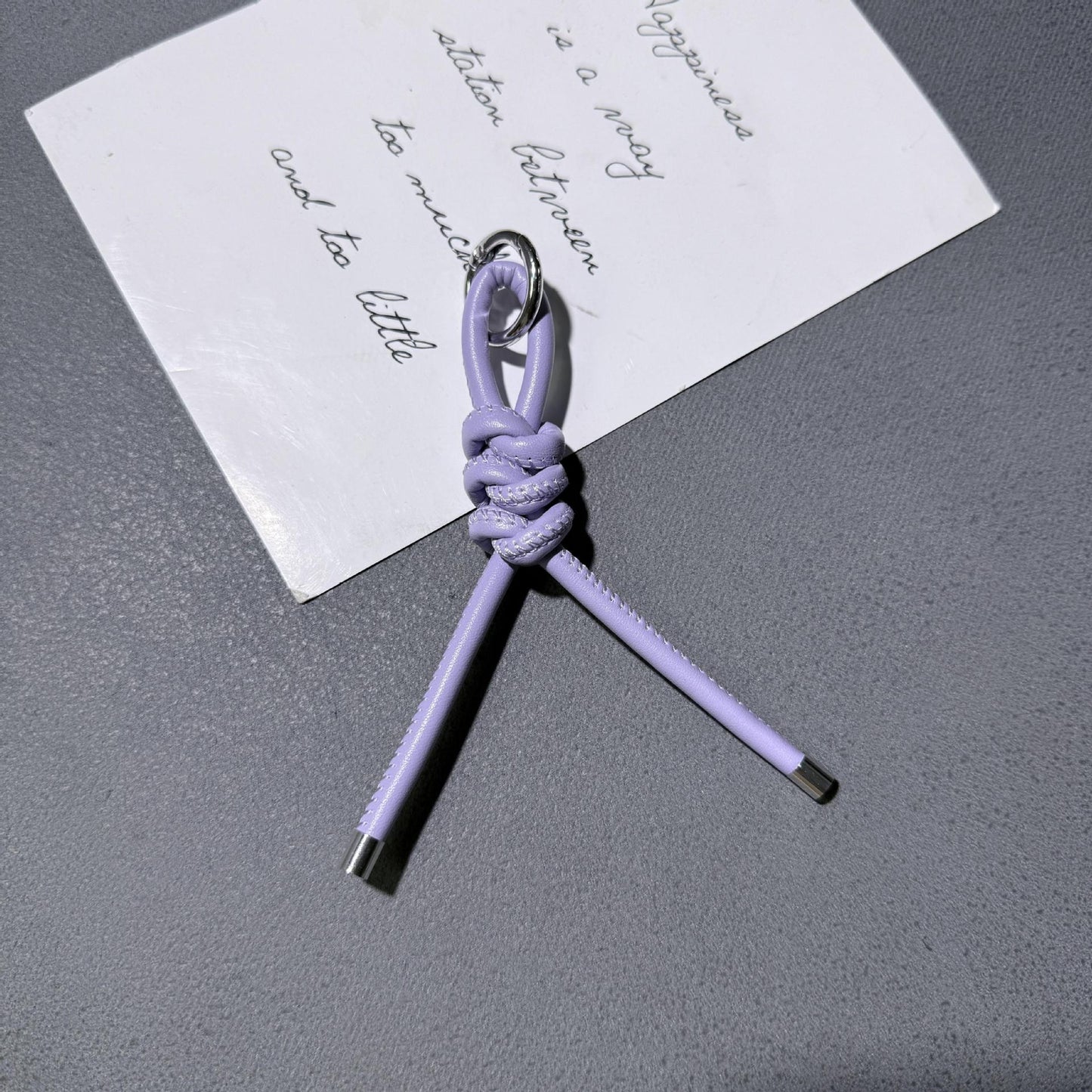 Braided PU Leather Keychain Knot Design Colorful 15cm 3pcs 13