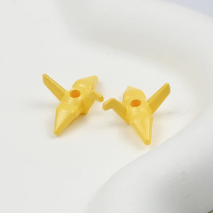 Painted Origami Crane Acrylic Beads 16mm Colorful Glossy 50pcs 4
