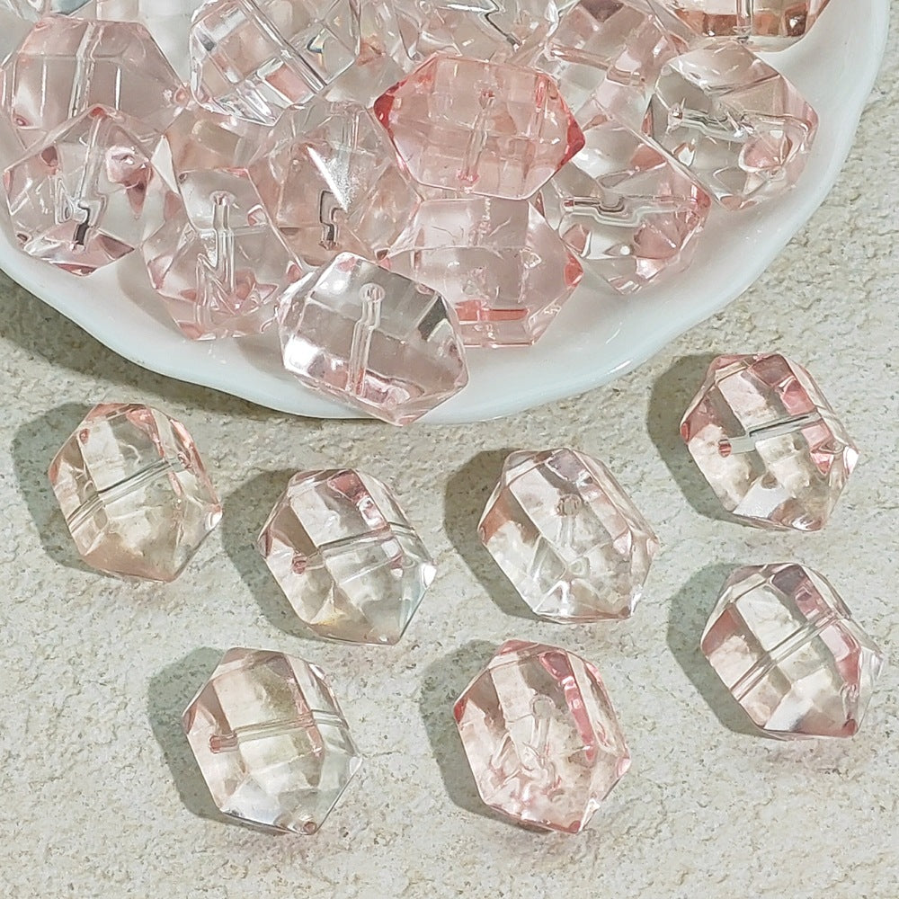 Gradient Faceted Hexagonal Prisms Glass Beads 20mm 25pcs 2