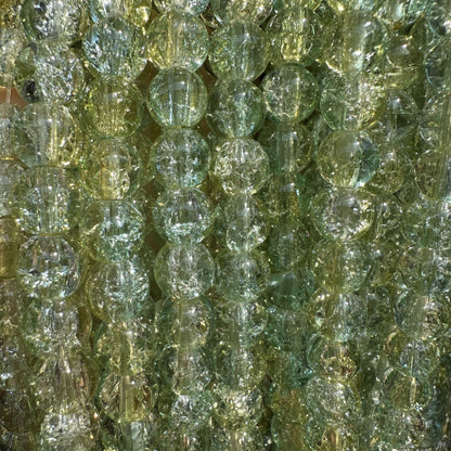 Crackle Glass Beads Round 8mm Dual Color Explosion 10 Strands 38