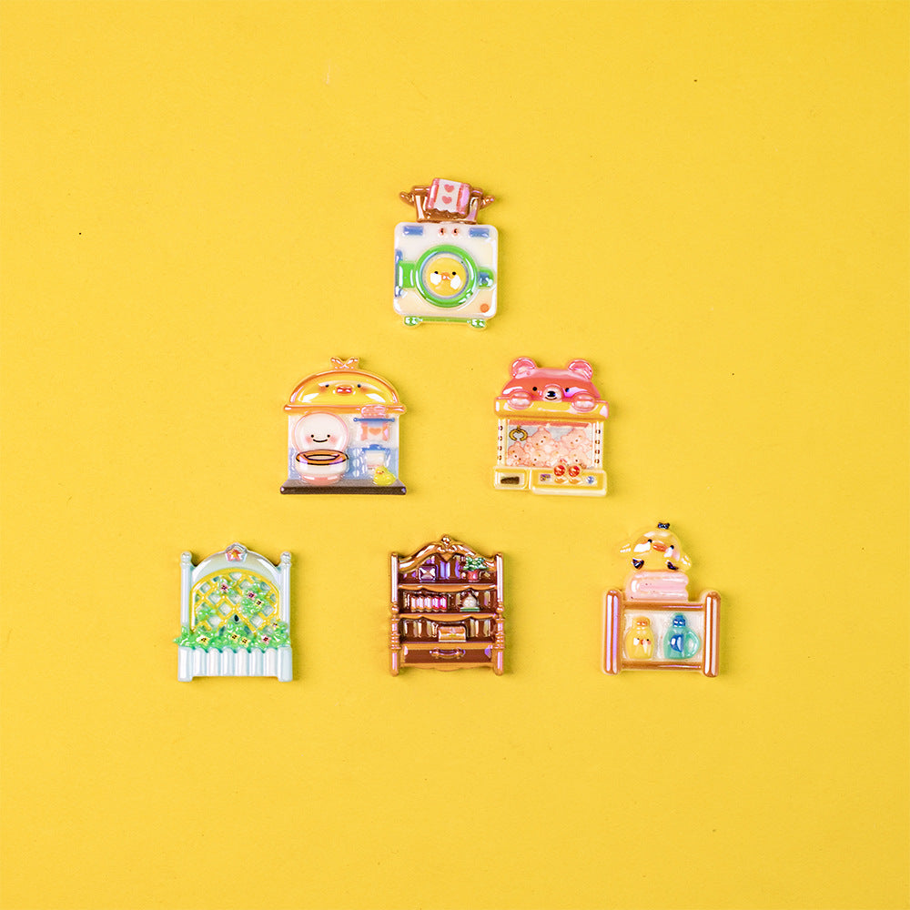 Plating Miniature Furniture Resin Beads Cute Animal Design 10pcs 3