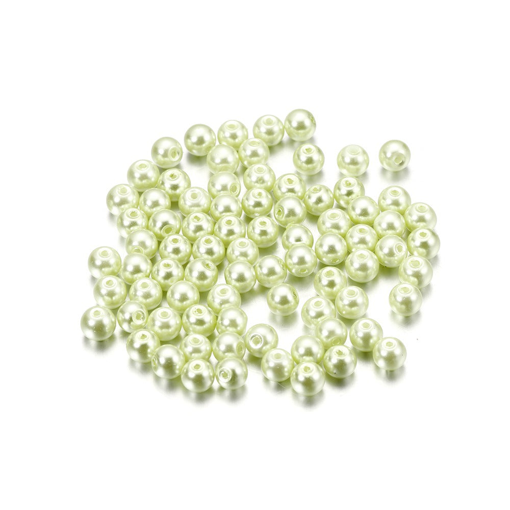 Pearl Glass Beads 8mm Imitation Smooth Glossy Mixed Colors 100pcs 30