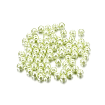 Pearl Glass Beads 8mm Imitation Smooth Glossy Mixed Colors 100pcs 30
