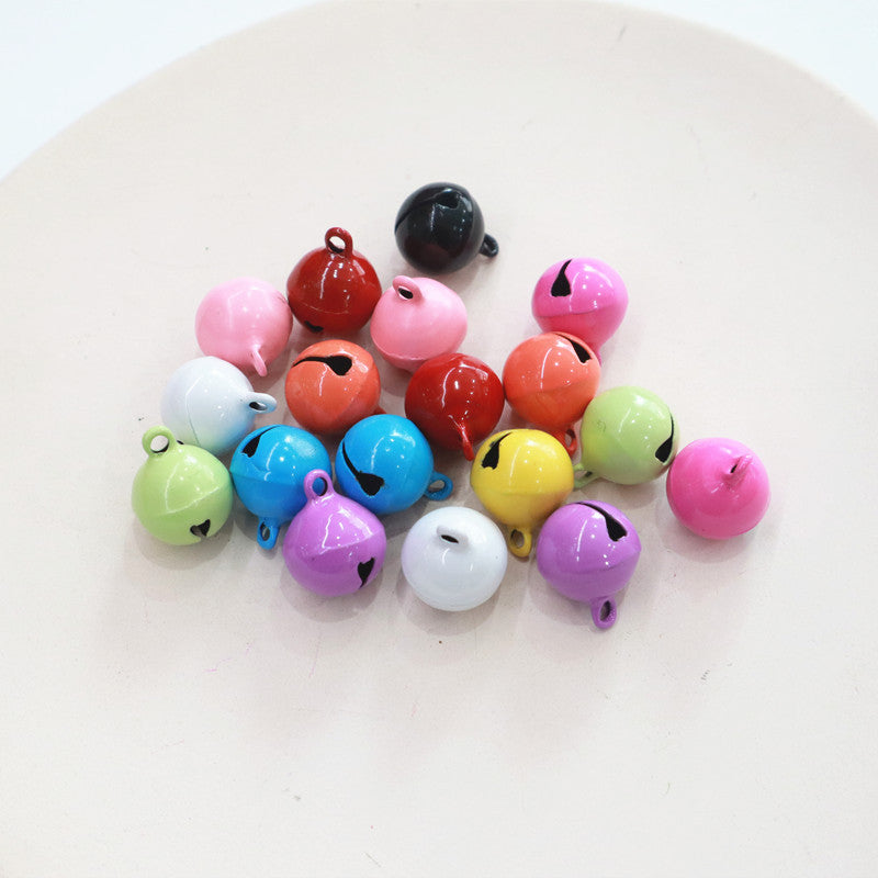 Painted Iron Jingle Bells 14mm Colorful Craft Keychain Accessories 100pcs 2